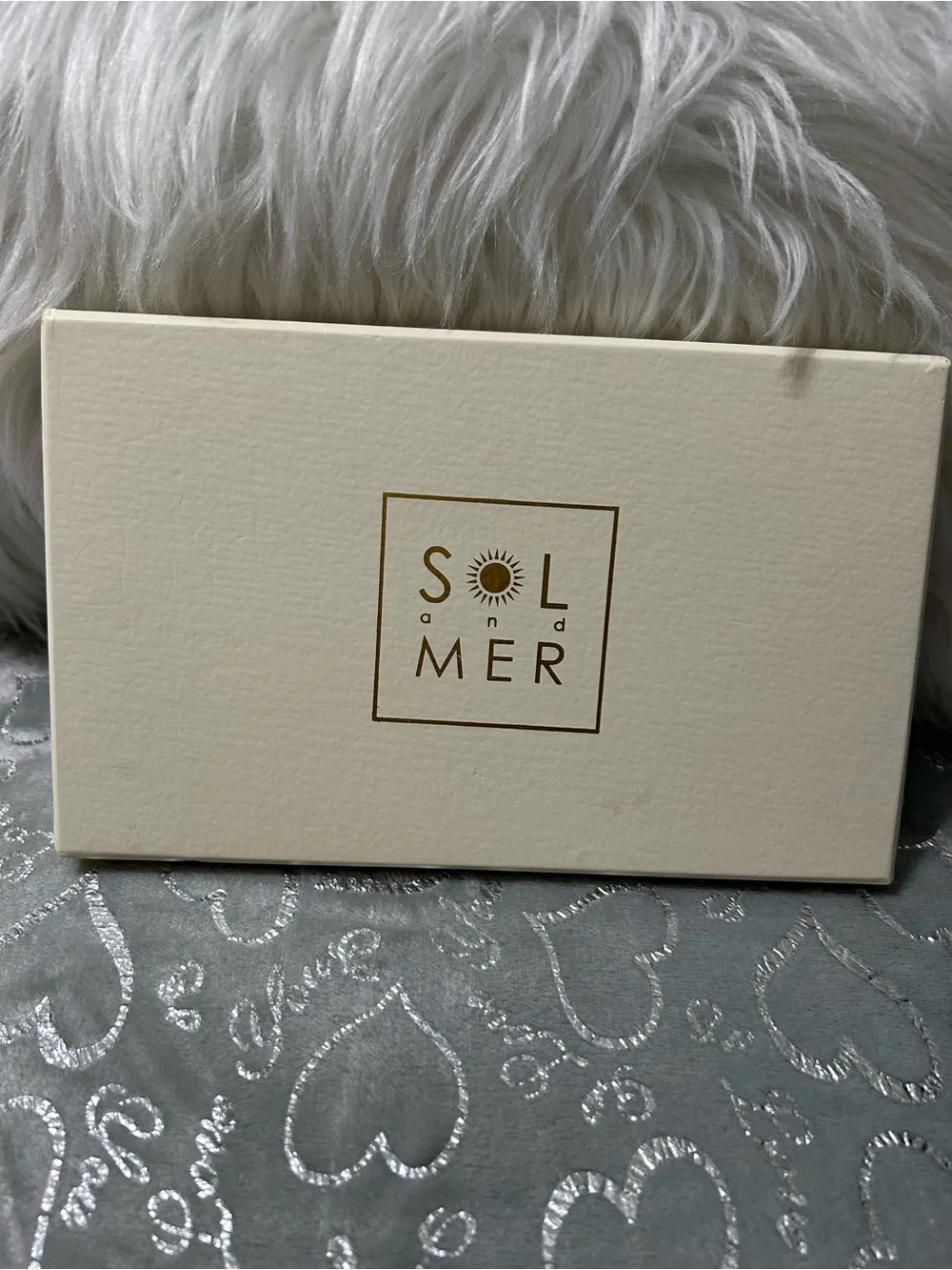 NWT Sol and Mer, 2 pc set White Hand-Embellished Beaded Floral Clutch Coin Purse